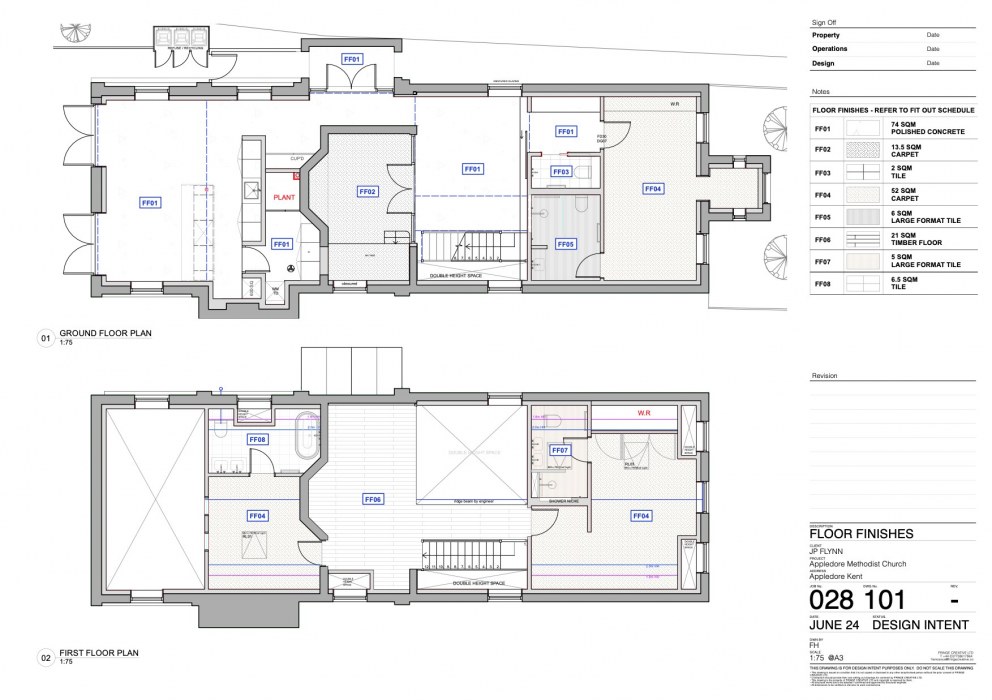 Appledore Methodist Church | Floor Finishes Plan | Interior Designers